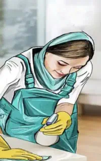 کارگر خانم برای نظافت