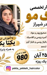 سمینار تخصصی رنگ مو فقط نفری ۹۸۰ بهمراه پذیرایی