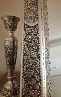 آینه شمعدان سیاه قلم