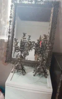 آینه وشمعدان برنجی