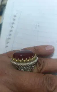 انگشتر نقره و یک عدد برنج عتیقه