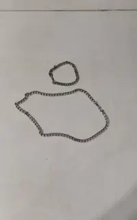 گردنبند و دستبند استیل  نو رنگ ثابت