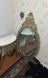 آیینه و شمعدانی برنز