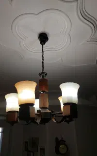 لوستر ۵ شاخه چوب و فلز درجه یک برند