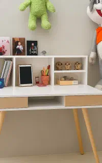 انواع میز تحریر شلف دار مدل انگلیسی کتابخانه