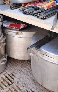 لوازم رستوران دیگ چرخ گوشت سیخ استیل اجاق گاز