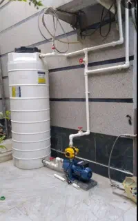 نصب پمپ، تانکر آب، شیر الات، لوله کشی و تاسیسات