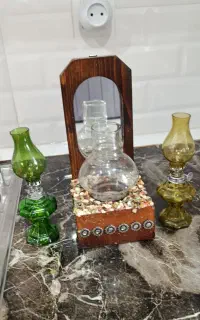 جاشمعی چوبی وچراغ خواب نفتی