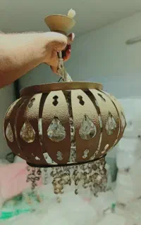 لوستر سقفی فلزی کریستالی شیک