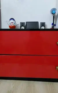 تخت و کشو لباس مشکی قرمز ، یک نفره