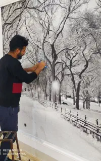 نصب نصاب کاغذدیواری پوستر سه بعدی