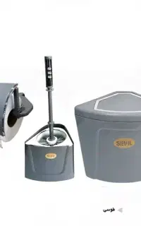 سطل و فرچه توالت شوی دیواری نصب به کنج دیوار Sevil