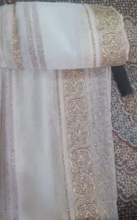 پرده حریر طرح دار بسیار زیبا دوخته نشده