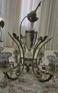لوستر ۶ شاخه برنز سرامیک
