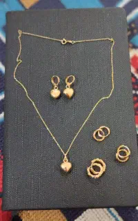 نیم ست قلب ژوپینگ و تعدادی گوشواره