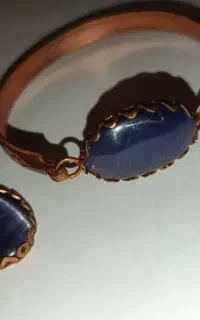 نیم ست مسی با سنگ اصل