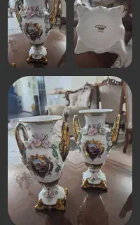 یک جفت گلدان رومئووژولیت گل برجسته اصل چینی