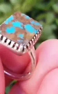 انگشتر فیروزه با رکاب نقره ۹۲۵ و ۱۷ گرم
