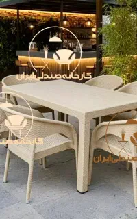 میز و صندلی پلاستیکی طرح عزت نهارخوری غذاخوری