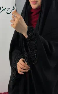 چادر مشکی عربی جواهر دوزی شده و ساده کد cft7098