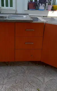 ۲ متر کابینت و سینک دوقلو فانتزی و شیر تک ضرب