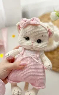 عروسک گربه بافت