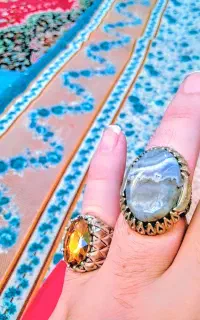 انگـشتر شجره دریایی  اصل لهستان و تـسبیح سنگ مرمر