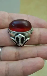 عقیق سرخ رکاب سعادت دو مهر