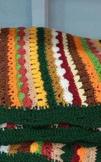 شال مبل و رو تختی قلاب بافی دست باف