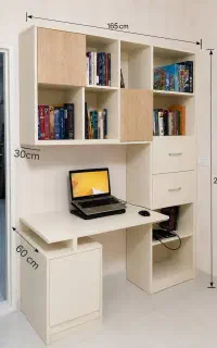 کتابخانه و میز تحریر تمام MDF