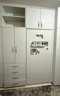 کمد دیواری و تخت خواب کم جا