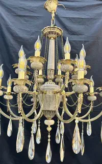 لوستراسکای برنجی مرمر سنگی2+12+2سرپیچaa123eکلاسیک