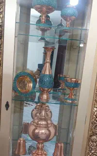 ظروف مسی و فیروزه کوبی