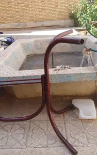 پدرب چوبی۵عدد ومیز ناهار خوری رویه شیشه ای شش نفره