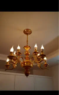 لوستر ۱۲ شاخه اب طلا کاری