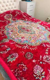 پتو گلبافت-پتو مسافرتی-طرح گلبافت خارجی-رو تختی