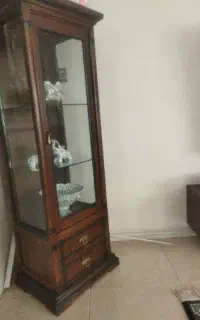 ویترین چوبی چراغ دار