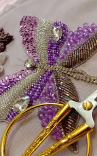 پروانه جواهر دوری لوکس دست دوز کار خاص مزونی
