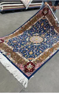 فرش دستباف(بساک)زرع نیم ۵۰ رج تبریز مرینوس ابریشم