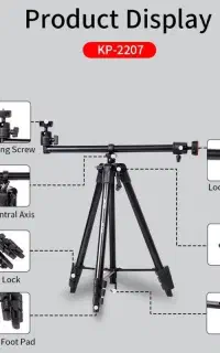 سه پایه دوربین جی ماری مدل KP-2207 با هولدر موبایل