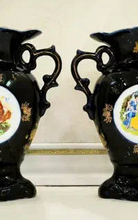 گلدان سرمه ایی سه دختر