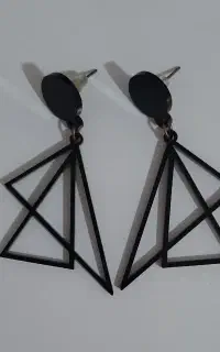 گوشواره هندسی مشکی مدرن