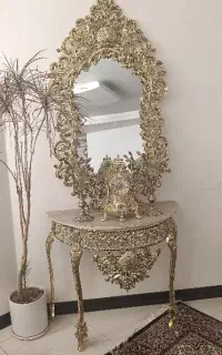 آینه شمعدان بوفه میز برنجی