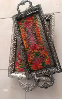 سینی سیلور سالم درحدنو با تو سینی  دست بافت