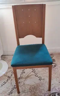 صندلی چوبی، کفی مخمل، سبز خوشرنگ