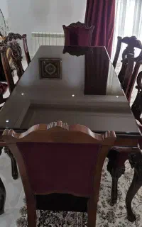 میز ناهار خوری تمام چوب راش ۸ نفره