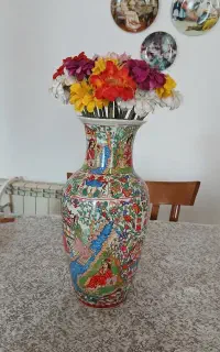 گلدان چینی آنتیک گل مرغی  ژاپن اصل
