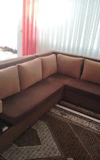 فروش مبل L شکل شش نفره قهوه ای