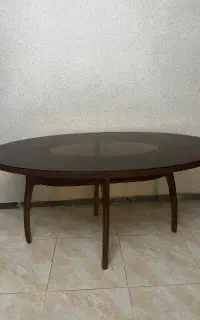 میز چوبی نراد ۶ نفره با شیشه ی ضخیم