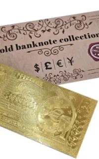 اسکناس کلکسیونی با روکش طلا ۲۴ عیار